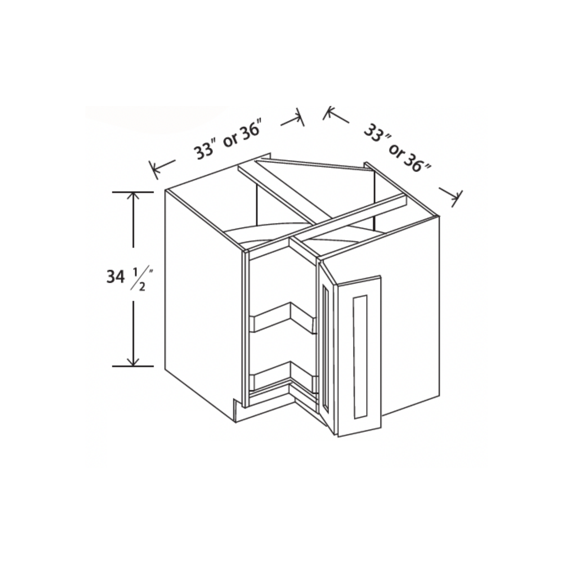 D2 - White Shaker Base Cabinets - L&C Cabinetry
