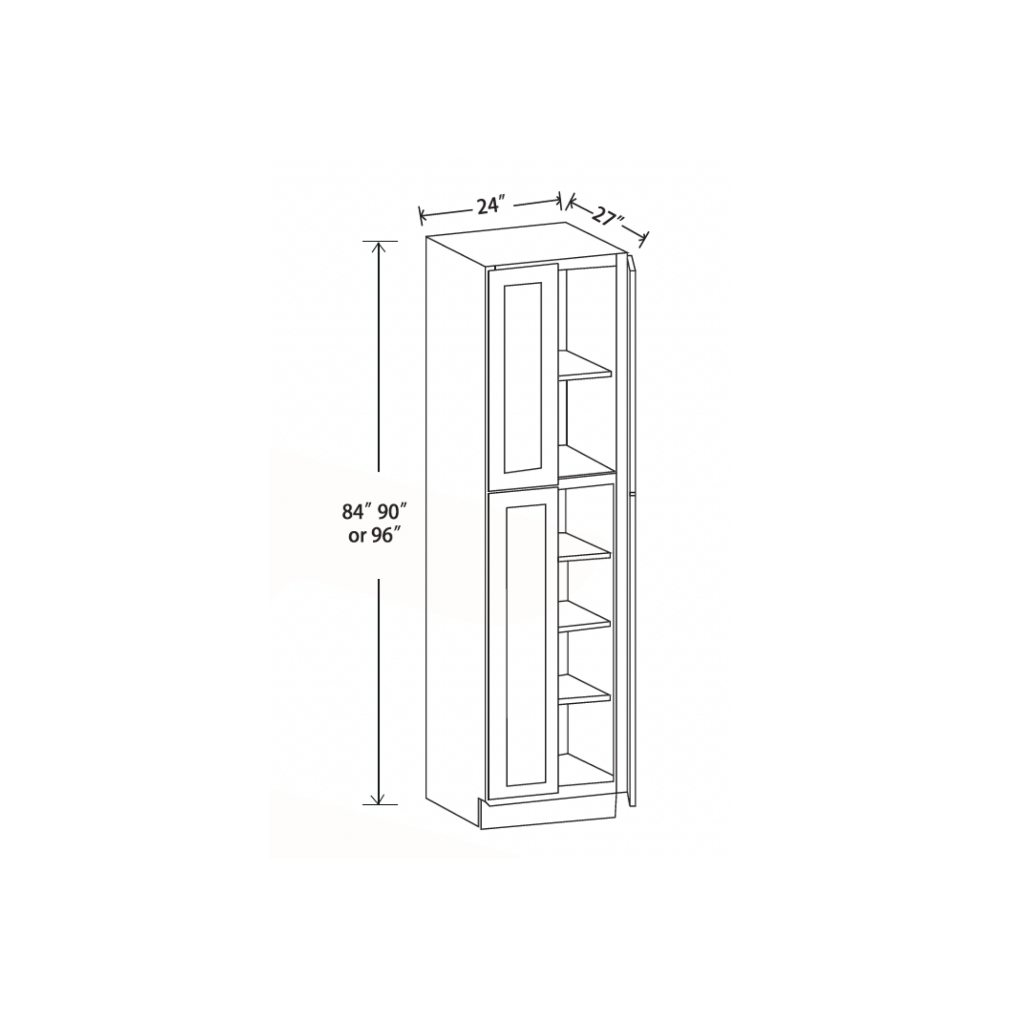 D2 - White Shaker Base Cabinets - L&C Cabinetry