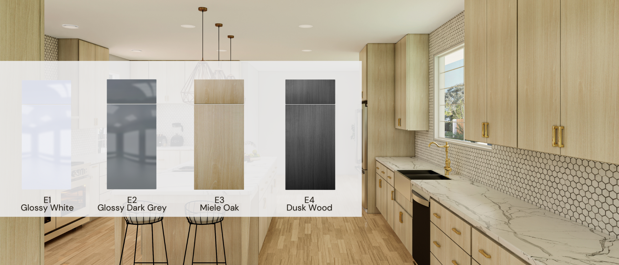 Sleek kitchen featuring L&C Cabinetry’s Frameless European Series with modern, minimalist cabinet design and smooth, flat-panel doors.