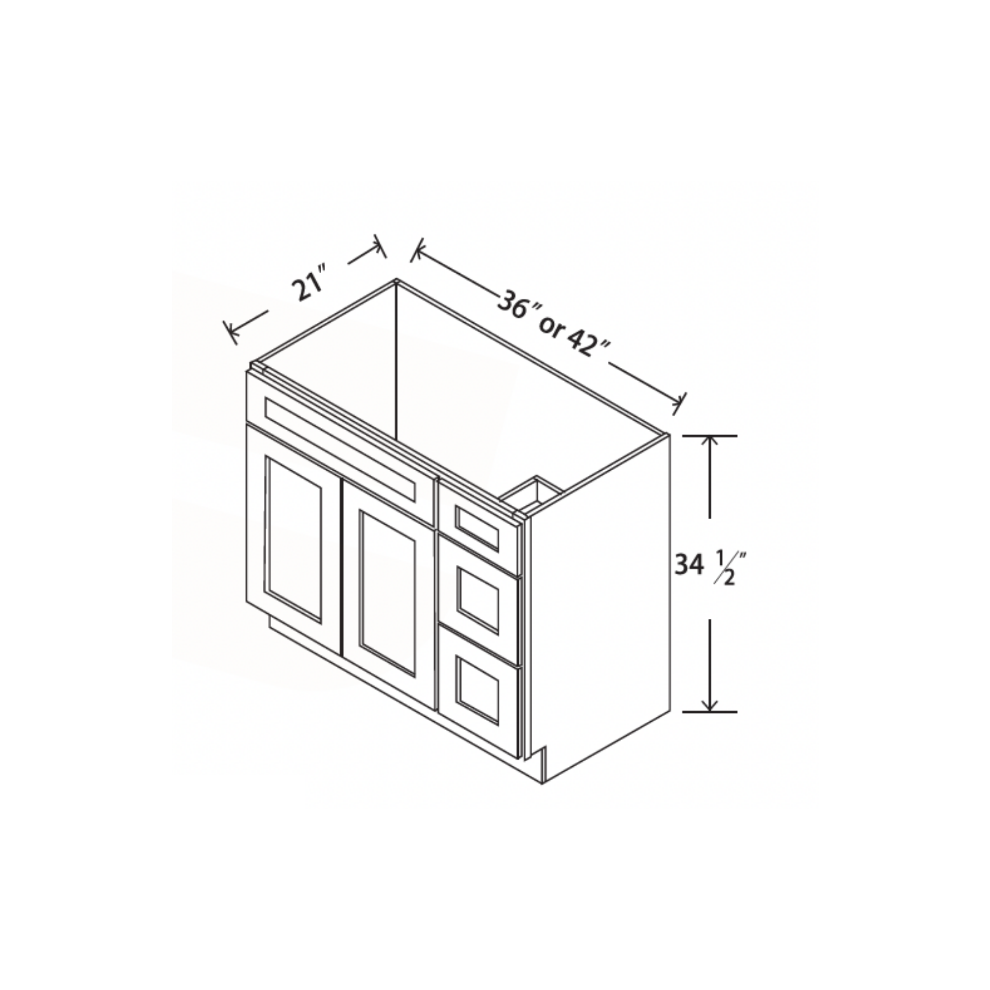 D2 | White Shaker Vanity Cabinets