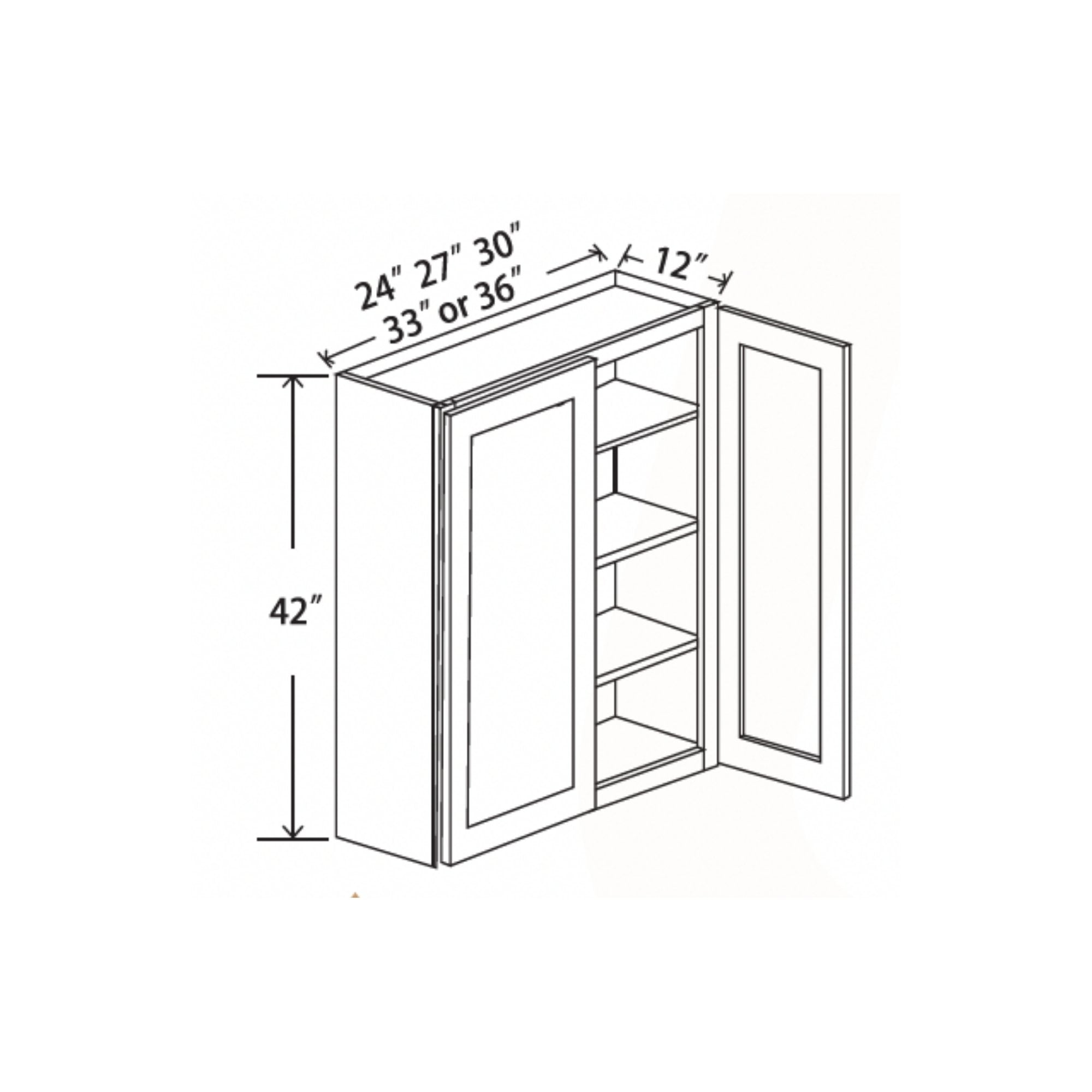 D2 - White Shaker Base Cabinets - L&C Cabinetry